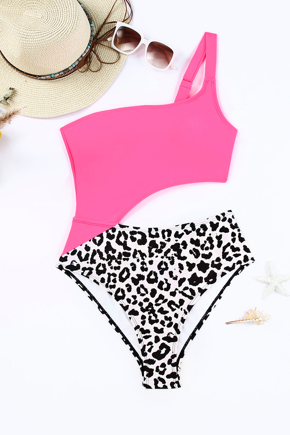 Leopard Cutout One-Shoulder One-Piece Swimsuit - All Mine Now Clothing