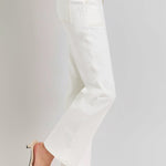 RISEN High Rise Ankle Flare Jeans with Patch Pockets Trendsi