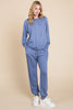 Super Lady Round Neck Raglan Sleeve Top and Pants Lounge Set - All Mine Now Clothing