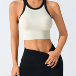 Contrast Trim Round Neck Active Tank - All Mine Now Clothing