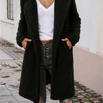 Devine Pocketed Long Sleeve Hooded Teddy Coat - All Mine Now Clothing