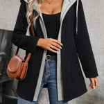 Drawstring Long Sleeve Hooded Jacket - All Mine Now Clothing