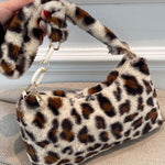 Leopard Fluff Shoulder Bag - All Mine Now Clothing