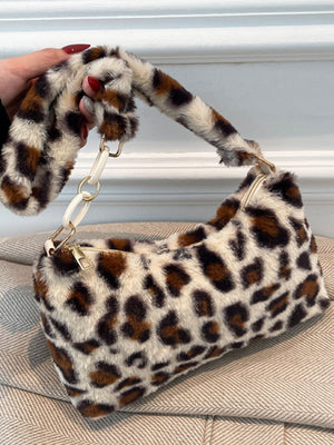 Leopard Fluff Shoulder Bag - All Mine Now Clothing