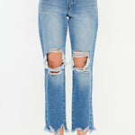 Kancan Distressed Frayed Hem Cropped Jeans - All Mine Now Clothing