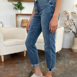 Judy Blue Full Size Cuffed Hem Slim Jeans Trendsi