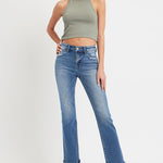 RISEN Full Size Mid Rise Ankle Straight Jeans with Pockets Trendsi