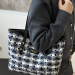 Heart Plaid PU Leather Strap Tote Bag - All Mine Now Clothing