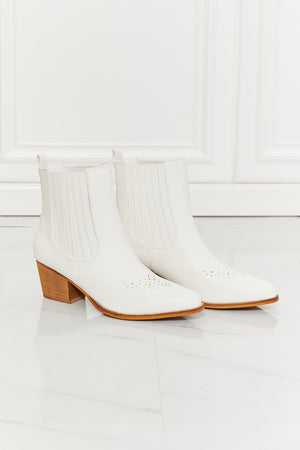 MMShoes Love the Journey Stacked Heel Chelsea Boot in White - All Mine Now Clothing