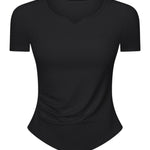 Millennia Notched Short Sleeve Active T-Shirt - All Mine Now Clothing