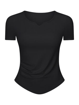 Millennia Notched Short Sleeve Active T-Shirt - All Mine Now Clothing