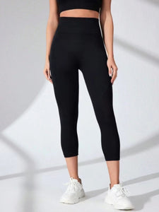 High Waist Cropped Active Leggings - All Mine Now Clothing