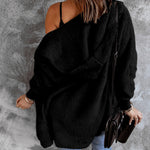 Open Front Hooded Faux Fur Outwear with Pockets - All Mine Now Clothing