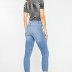 Kancan Distressed Cat's Whiskers Button Fly Jeans Trendsi