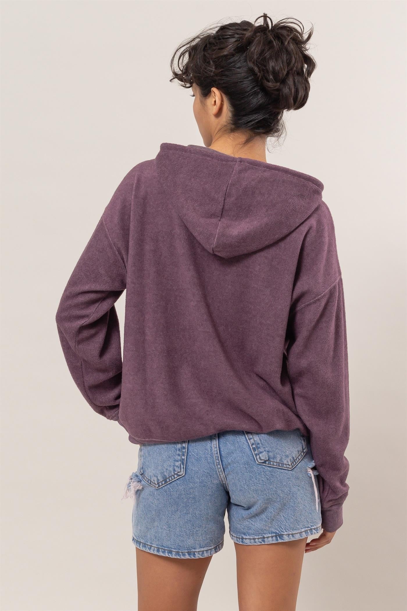 HYFVE Brushed Long Sleeve Hoodie with Kangaroo Pocket - All Mine Now Clothing