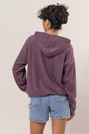 HYFVE Brushed Long Sleeve Hoodie with Kangaroo Pocket - All Mine Now Clothing