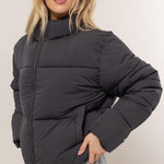 HYFVE Quilted Back Drawstring Puffer Jacket - All Mine Now Clothing