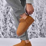 Letter M Suede Round Toe Slippers