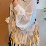 Suede Fringe Adjustable Strap Shoulder Bag - All Mine Now Clothing