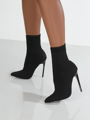 Mesh Point Toe Stiletto Boots - All Mine Now Clothing