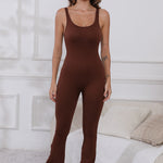 Scoop Neck Wide Strap Active Jumpsuit - All Mine Now Clothing