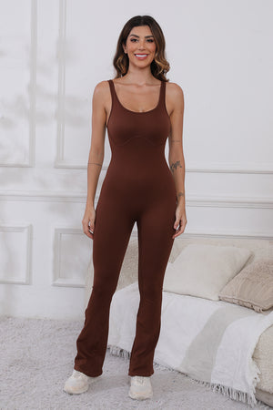 Scoop Neck Wide Strap Active Jumpsuit - All Mine Now Clothing