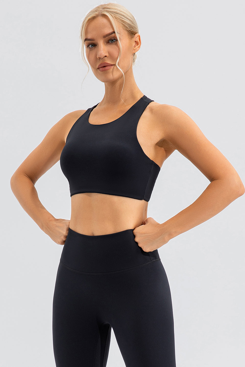 Round Neck Cutout Cropped Active Tank - All Mine Now Clothing