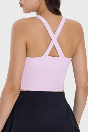 Millennia Crisscross Grecian Neck Active Cami - All Mine Now Clothing