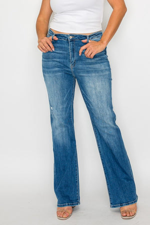 bytos Full Size Distressed High Rise Jeans with Pockets - All Mine Now Clothing