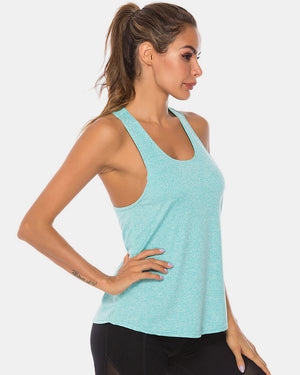 Full Size Scoop Neck Wide Strap Active Tank - All Mine Now Clothing