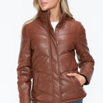 Snobbish Pocketed Zip Up Turtleneck Puffer Jacket - All Mine Now Clothing