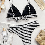 Striped V-Neck Two-Piece Swim Set - All Mine Now Clothing