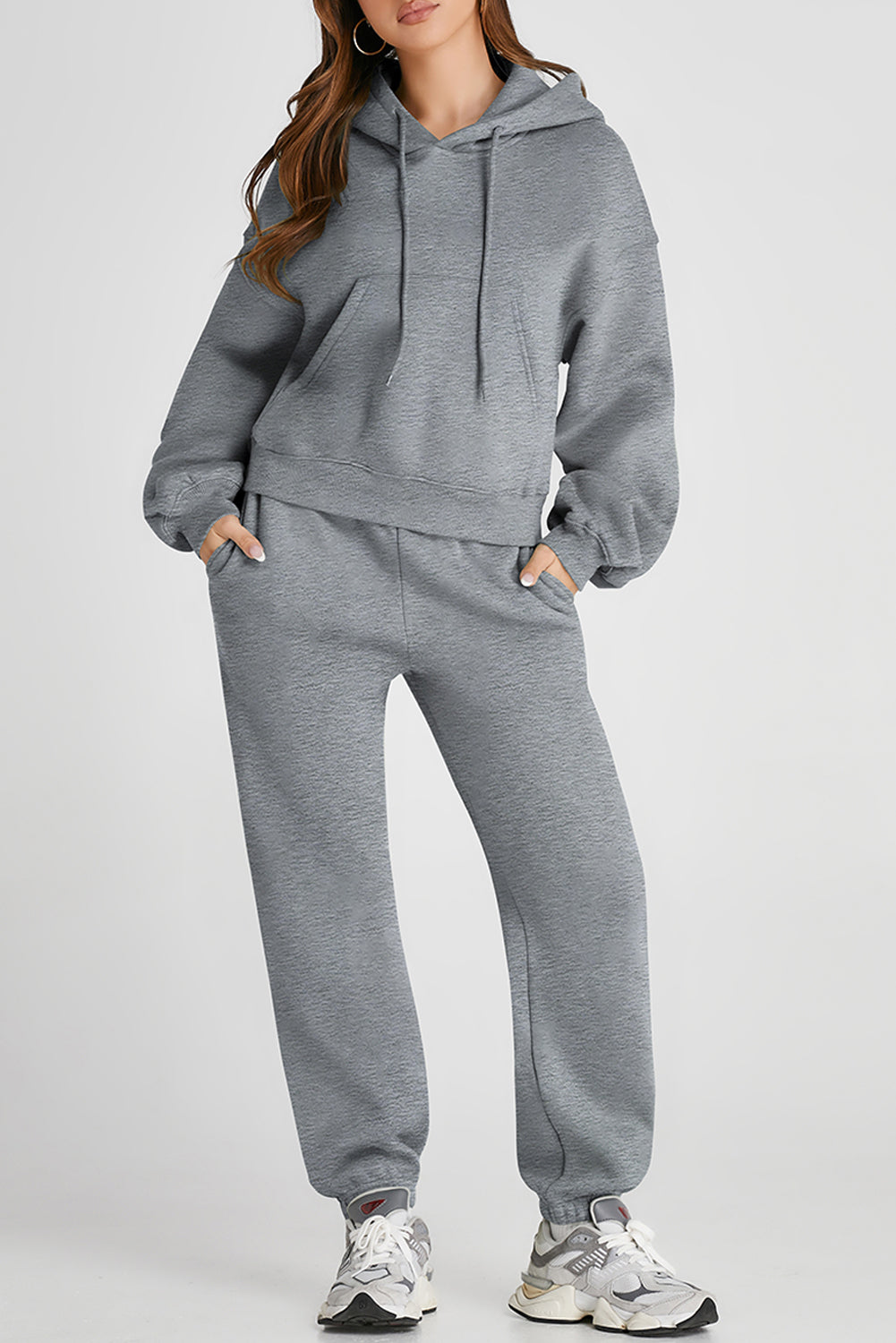 Dropped Shoulder Hooded Top and Pants Active Set - All Mine Now Clothing