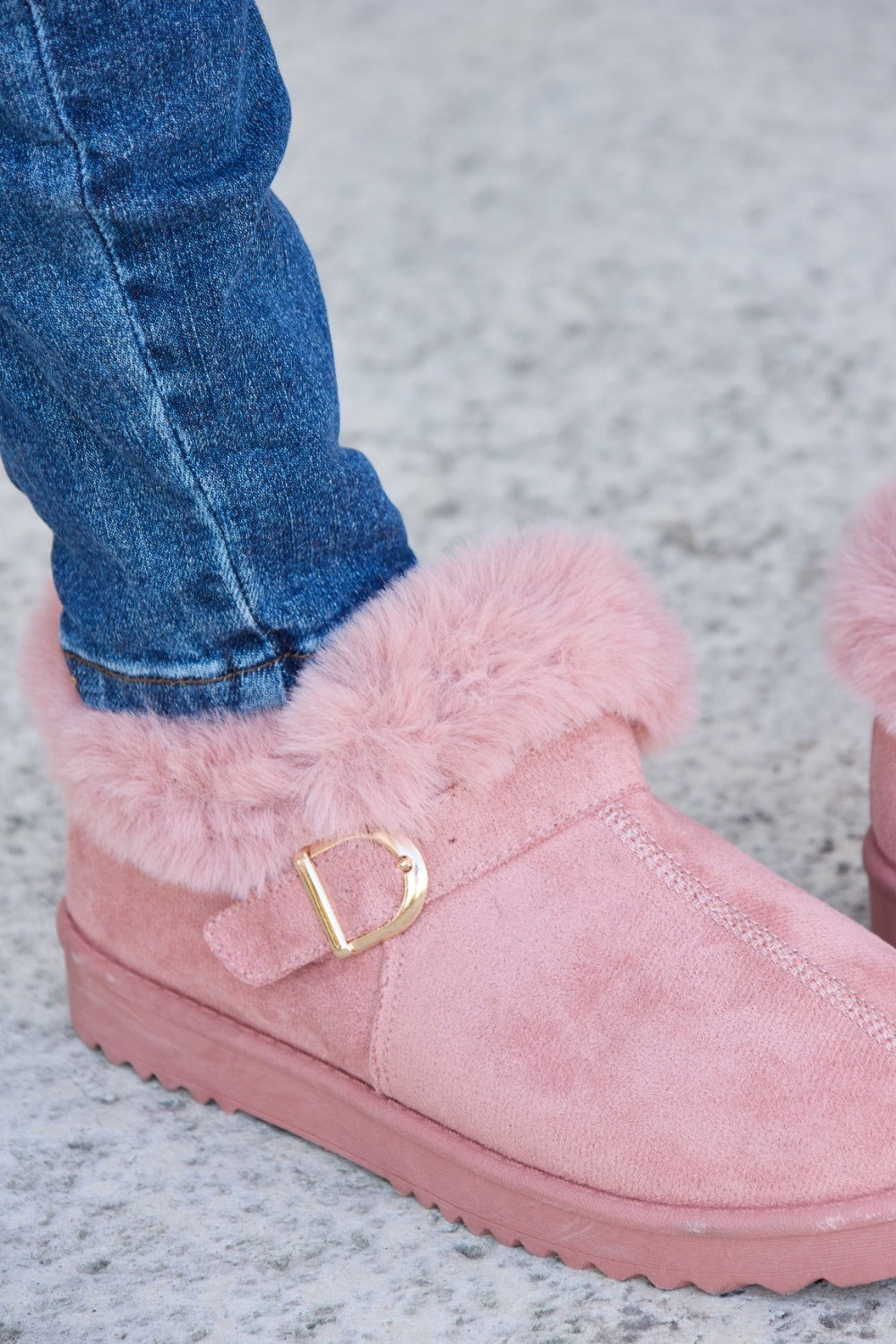 Forever Link Furry Chunky Thermal Ankle Boots - All Mine Now Clothing