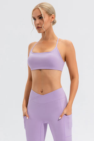 Crisscross Spaghetti Strap Active Cami - All Mine Now Clothing