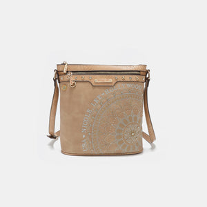 Nicole Lee USA Metallic Stitching Embroidery Inlaid Rhinestone Crossbody Bag - All Mine Now Clothing