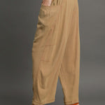 Umgee Elastic Waist Baggy Fit Pants with Pockets - All Mine Now Clothing