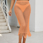 Fringe Openwork High Waist Swim Skirt - All Mine Now Clothing