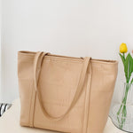 Textured PU Leather Handbag - All Mine Now Clothing