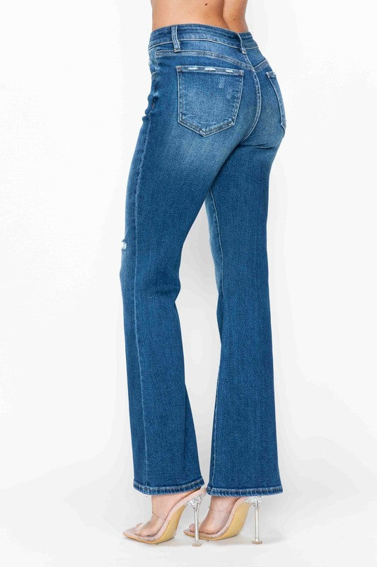 bytos Full Size High Rise Bootcut Jeans with Pockets - All Mine Now Clothing