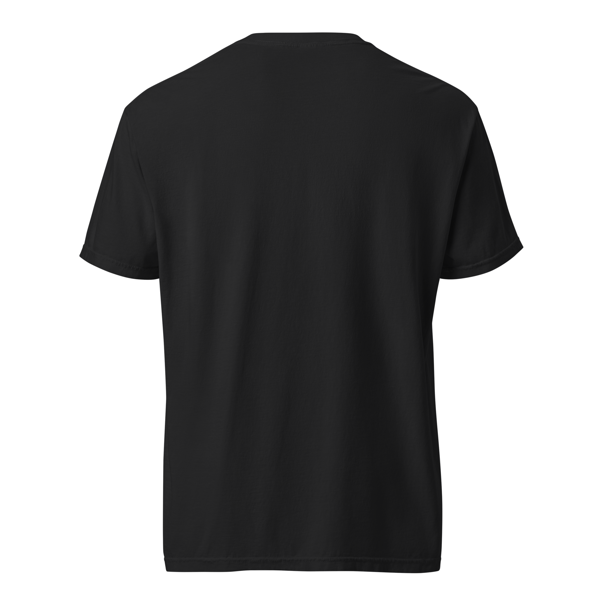 Men's heavyweight black t-shirt featuring a vibrant smiley face graphic, perfect for casual wear and style