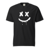 Men's heavyweight t-shirt featuring a spray paint smiley face design, perfect graphic tee with smiley face for casual wear