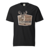 Men's Straight Up Southern tee featuring a deer graphic and vintage style on a heavyweight black t-shirt