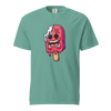 Men's screaming ice cream shirt for men featuring a colorful melting ice cream graphic on a mint green heavyweight tee