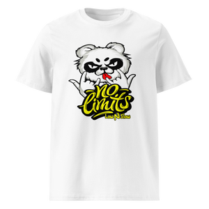 Men's graphic tees no limits featuring a bold panda graphic and vibrant lettering on a soft white cotton T-shirt