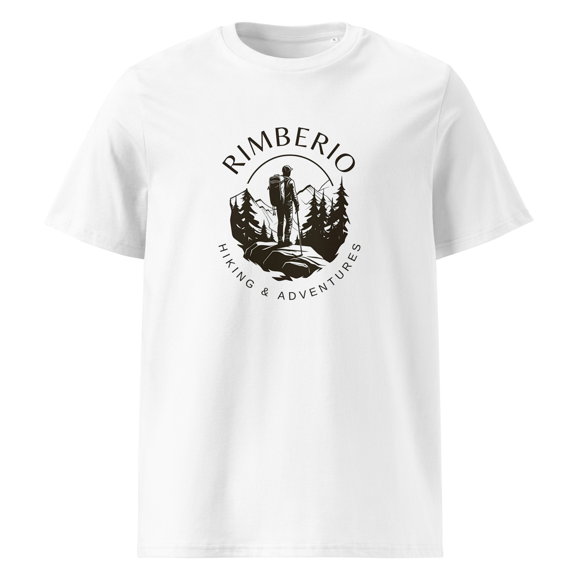 Men's eco-friendly outdoor adventure T-shirt featuring a vintage hiking graphic, perfect for outdoor adventure clothing for men.