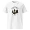 Men's eco-friendly outdoor adventure T-shirt featuring a vintage hiking graphic, perfect for outdoor adventure clothing for men.