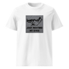 Funny graphic tee for men featuring a humorous 'Just Resting My Eyes' design on a white organic cotton shirt