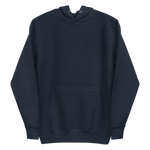 Men's DeeBow Hoodie For Men in classic navy, featuring a front pocket and comfortable heavyweight fabric for warmth